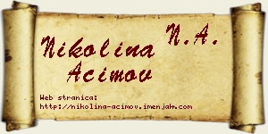 Nikolina Aćimov vizit kartica